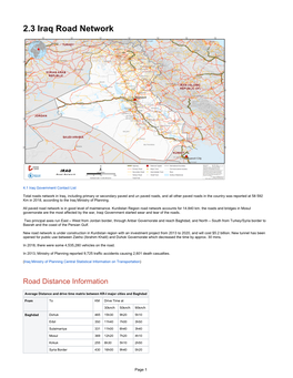 2.3 Iraq Road Network