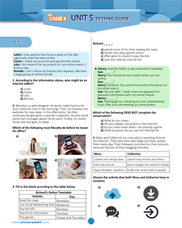 Unit 5 Testing Guide Unit 5 Testing Guide