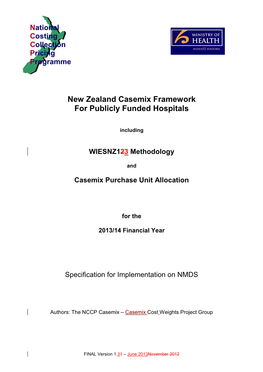 New Zealand Casemix Framework for Publicly Funded Hospitals