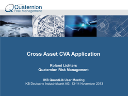 Cross Asset CVA Application