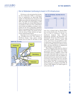 Port of Rotterdam Continuing to Invest in STS Infrastructure