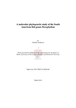 A Molecular Phylogenetic Study of the South American Fish Genus Pterophyllum