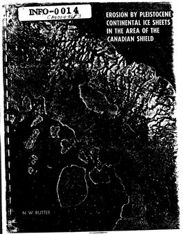 Erosion by Pleistocene Continental Ice Sheets in the Area of the Canadian Shield