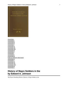 History of Negro Soldiers in the Spanish-American War, and Other Items of Interest