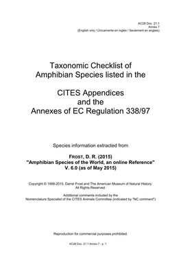 AC28 Doc. 21.1 Annex 7 (English Only / Únicamente En Inglés / Seulement En Anglais)