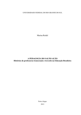 Marina Reidel a PEDAGOGIA DO SALTO ALTO Histórias De