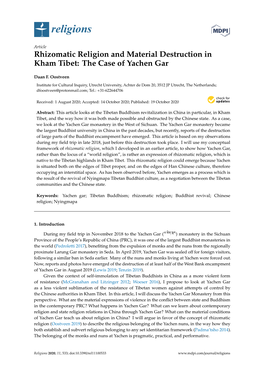 Rhizomatic Religion and Material Destruction in Kham Tibet: the Case of Yachen