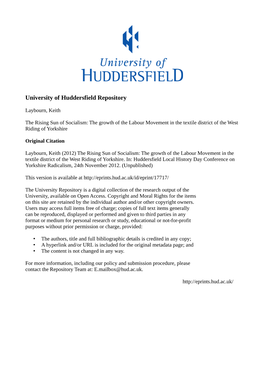 University of Huddersfield Repository