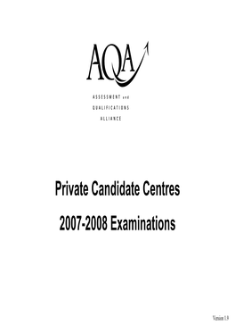 Private Candidates Centres 2007-2008