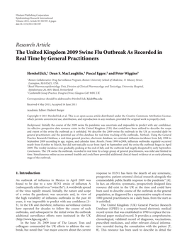 The United Kingdom 2009 Swine Flu Outbreak As Recorded in Real Time by General Practitioners