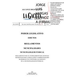 ALCANCE DIGITAL N° 32 a La Gaceta N° 87 De La Fecha 07 05 2015