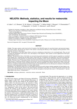 NELIOTA: Methods, Statistics, and Results for Meteoroids Impacting the Moon A