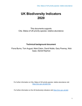 C4a. Status of UK Priority Species: Relative Abundance