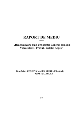 Reactualizare Plan Urbanistic General Comuna Valea Mare - Pravat, Judetul Arges”