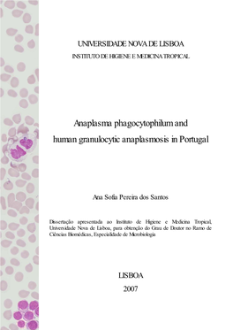 Anaplasma Phagocytophilum and Human Granulocytic Anaplasmosis in Portugal