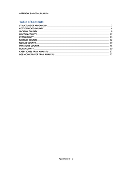 Table of Contents STRUCTURE of APPENDIX B