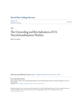 The Unraveling and Revitalization of U.S. Navyantisubmarine Warfare