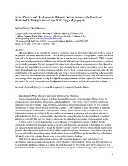 Energy Planning and Development in Malaysian Borneo: Assessing the Benefits of Distributed Technologies Versus Large Scale Energy Mega-Projects