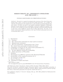 IRREDUCIBILITY of Q-DIFFERENCE OPERATORS and the KNOT 74 3