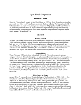 Hyatt Hotels Corporation