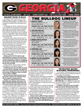 The Bulldog Lineup 2016 NCAA Championships