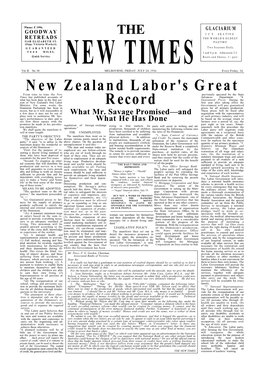 Record New Zealand Labor's Great
