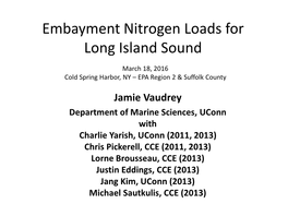 Embayment Nitrogen Loads for Long Island Sound