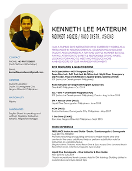 Kenneth Lee Materum Padi Msdt #424233 / Raid Instr