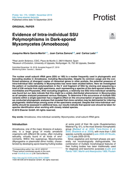 Evidence of Intra-Individual SSU Polymorphisms in Dark-Spored