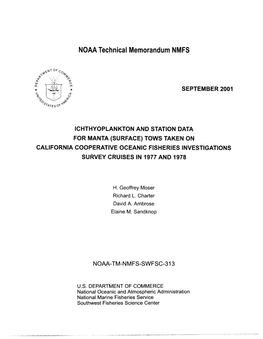 Ichthyoplankton and Station Data for Manta (Surface) Tows Taken on California Cooperative Oceanic Fisheries Investigations Survey Cruises in 1977 and 1978