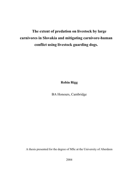 Can the Use of Livestock Guarding Dogs Contribute to Mitigating Conflicts Concerning Wolf and Bear Depredation on Sheep in Slova