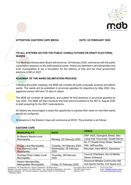 Its All Systems Go for the Public Consultations on Draft Electoral Wards