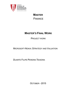 Master Finance Master's Final Work