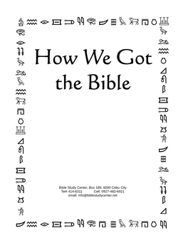 How We Got the Bible