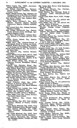 SUPPLEMENT to the LONDON GAZETTE, 1 JANUARY, 195F