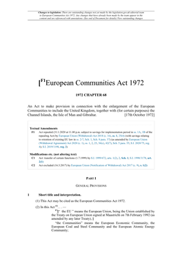 European Communities Act 1972