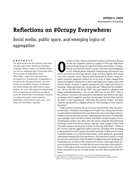 Reflections on Occupy Everywhere: Social Media, Public Space, And