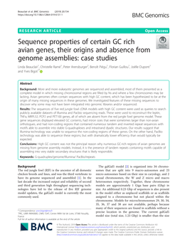 Sequence Properties of Certain GC Rich Avian Genes
