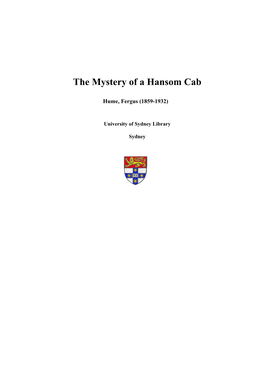 The Mystery of a Hansom Cab