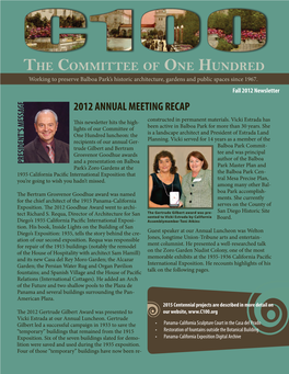 Committee of 100 Newsletter 2012-2