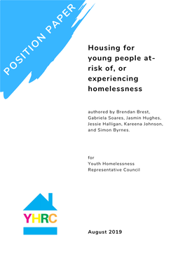 Housing for Young People At- Risk Of, Or Experiencing Homelessness