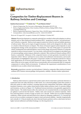 Composites for Timber-Replacement Bearers in Railway Switches and Crossings