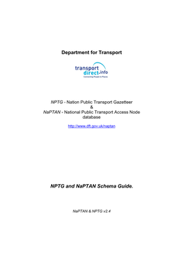 Department for Transport NPTG and Naptan Schema Guide