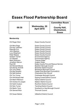 Essex Flood Partnership Board