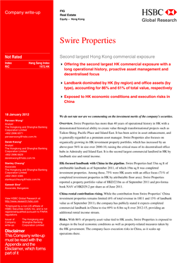 Swire Properties-Second Largest Hong Kong Commercial Exposure