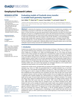 Evaluating Models of Coulomb Stress Transfer: Is Variable Fault Geometry