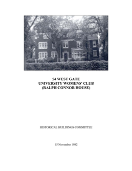 54 West Gate University Womens' Club (Ralph Connor House)