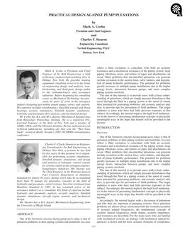 Practical Design Against Pump Pulsations