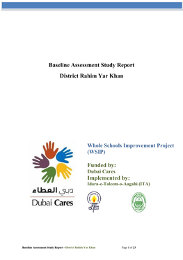 Baseline Assessment Study Report District Rahim Yar Khan Funded By