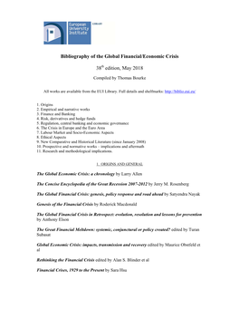 Bibliography of the Global Financial/Economic Crisis